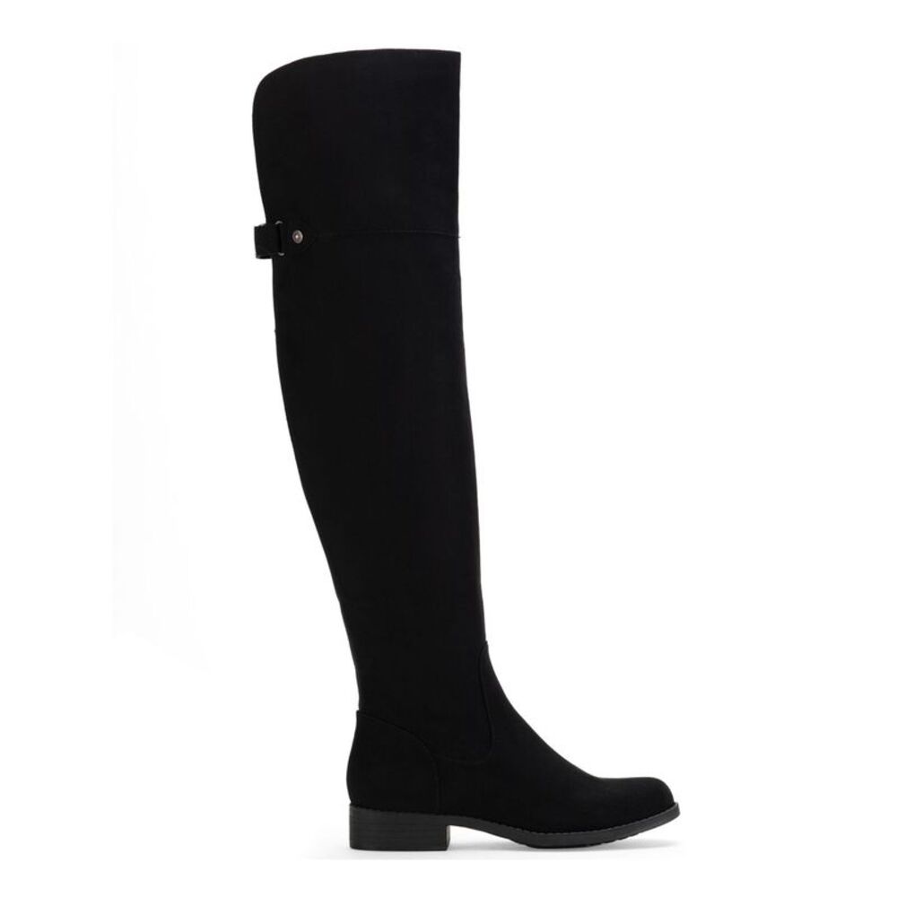 SUN STONE Womens Black Partial Flex Wide Calf Allicce Block Heel Boots 7.5 M WC